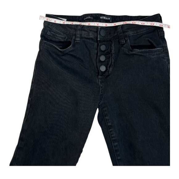 STS Blue Women’s Alice Ankle Skinny Black Jeans Size 27 Cotton Button Fly - Picture 9 of 11